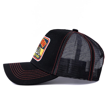 Unisex καπέλο Trucker με πλέγμα, κλασικό μοτίβο μοτοσικλέτας, αναπνεύσιμο καλοκαιρινό καπέλο μπέιζμπολ, καπέλο streetwear για άνδρες και γυναίκες
