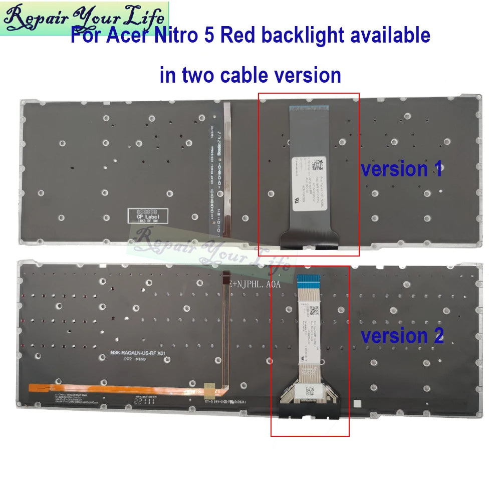 PT-BR Brazil US RU backlit keyboard For Acer Nitro 5 AN515-54 AN515-43 AN517-52 AN517-51 AN517-54 AN715-51 Spain LA IT TR GR FR