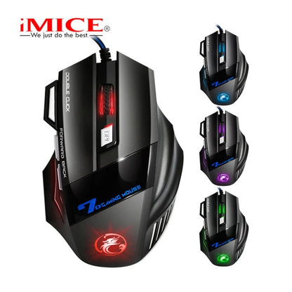 4 Keys USB Wired Gaming Mouse Generation Ergonomic Gaming Mouse 2400DPI Mouse RGB Backlit High-Precision Optical Sensor Mouse