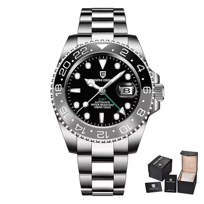 GMT Wristwatch PAGANI DESIGN Automatic Watch 40mm Mens Watch Top Brand Mechanical Watch 100M Waterproof Luminous Watches PD-1662