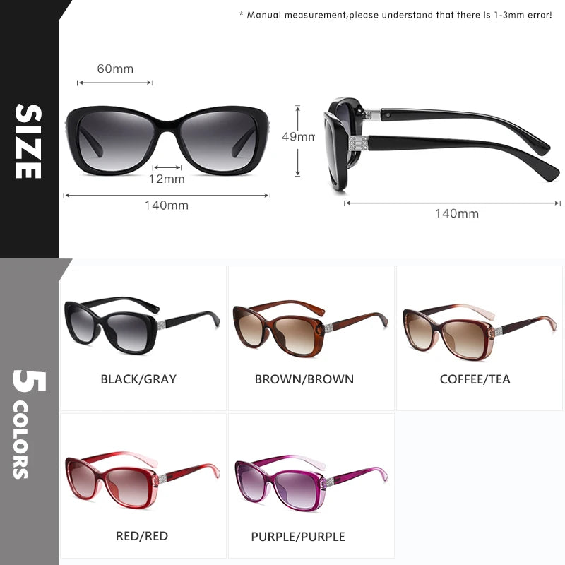 New Luxury Brand Diamond Gradient lens Sunglasses Women Polarized Glasses Driving Anti-glare Sun Glasses oculos de sol feminino
