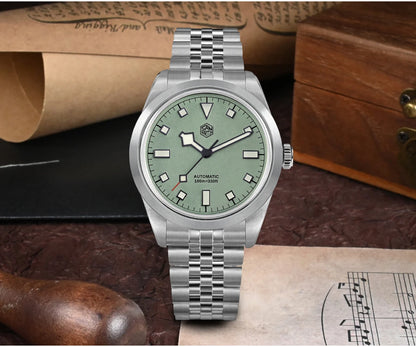 San Martin 38mm Men Sport Watch Fashion Luxury Explore Climbing Automatic Mechanical Sapphire Waterproof 5 Links Bracelet BGW-9