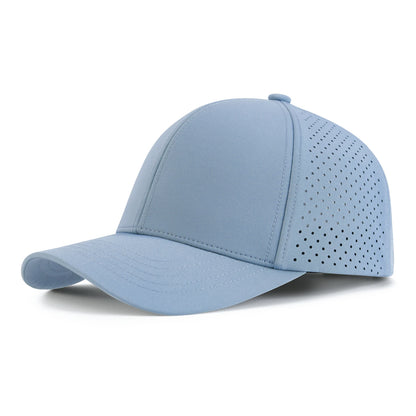 VOBOOM Herren-Baseballkappe mit Schnell-Trocknungsfunktion, lasergeschnittenem Netzstoff, gewölbter Krempe und Snapback-Verschluss – für Outdoor, Laufen und Reisen – schwarze Kappe