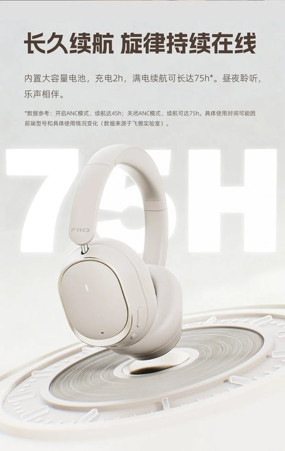 FiiO EH13 Kabellose Bluetooth-ANC-Over-Ear-Kopfhörer – HiFi-LDAC-Gaming-Headset mit Geräuschunterdrückung, tiefem Bass & langer Akkulaufzeit