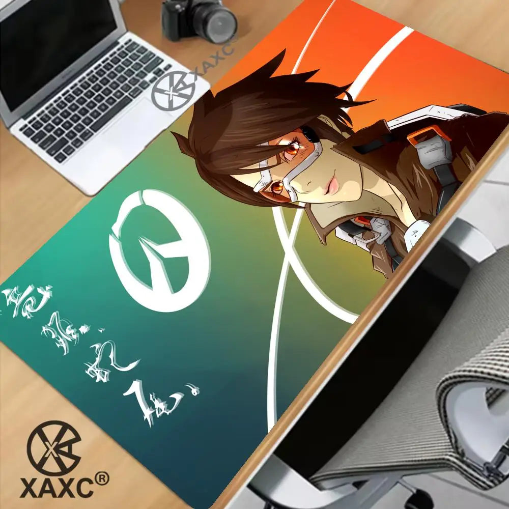 Großes Overwatch-Mauspad Kawaii XXL PC-Computer-Schreibtischmatte Gamer-Büroteppich Tastatur-Tisch Gaming-Zubehör MousepadXAXC