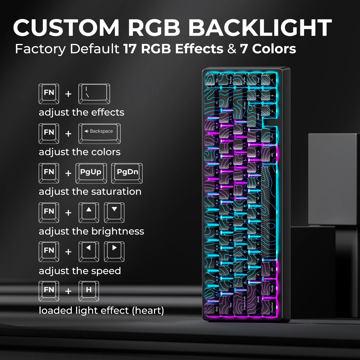XVX M67 JadeStone mechanische Tastatur mit IMD-Tech-Tastenkappen, Hot-Swap-fähig, Gasket-Mount, Tri-Mode, individuell anpassbares RGB, kabellose Tastatur 65%