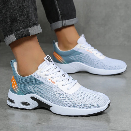 Zapatos para hombre, calzado casual para hombre, malla transpirable, amortiguación de aire, suela suave, zapatillas deportivas modernas con bloques de color
