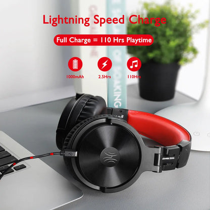 OneOdio Pro-M kabellose Gaming-Kopfhörer Bluetooth 5.2 HiFi-Stereo-Headset 110H Akkulaufzeit mit Mikrofon, tiefer Bass, faltbare Over-Ear-Kopfhörer