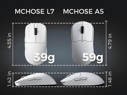 MCHOSE L7 Wireless Gaming Mouse L7 Ultra PAW3395 26K Sensor Dual 8K Polling 39g Ultra-Lightweight2.4GHz RF/BT/Wired Tri-Mode