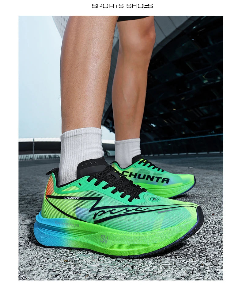 Laufschuhe für Herren, Carbonplatte, spezialisiert für Marathon und Sport, atmungsaktiv, leicht, komfortable rutschfeste Chunta-Sneaker für Damen