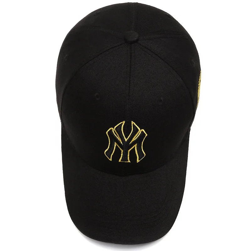 Four Seasons HatsMen Trendy Black Retro brooklyn Letter Embroidery Baseball Cotton Adjustable Casual Hat Hip Hop Sun Hats