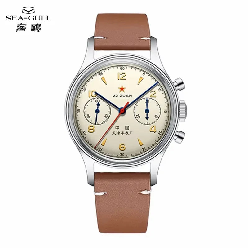 Seagull 1963 International Edition Herren-Mechanikuhr Pilotenuhr ST1901 Retro-Chronograph Armbanduhr Air Force Aviation Neu
