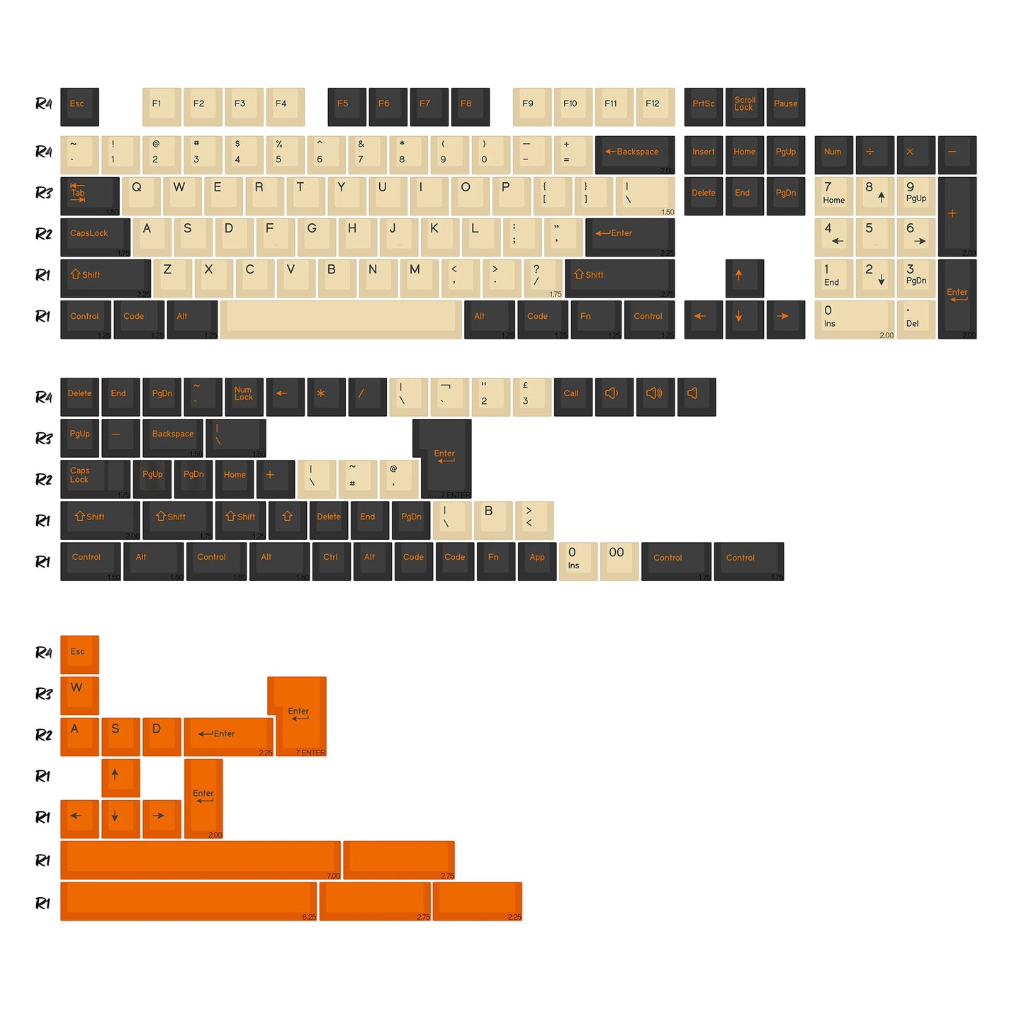 KBDiy GMK MarrsGreen Teclas Retro PBT ISO Double Shot Perfil Cherry para Teclado Mecânico Gaming com Switches MX