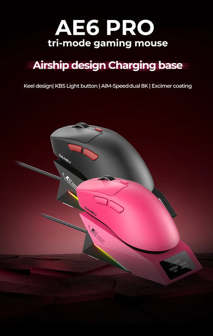 DAREU Wireless Gaming Mouse 8kHz Polling Rate AIM-750 (3950) 30000 DPI Tri-Mode Mouse Gamer 60g with Charging Base