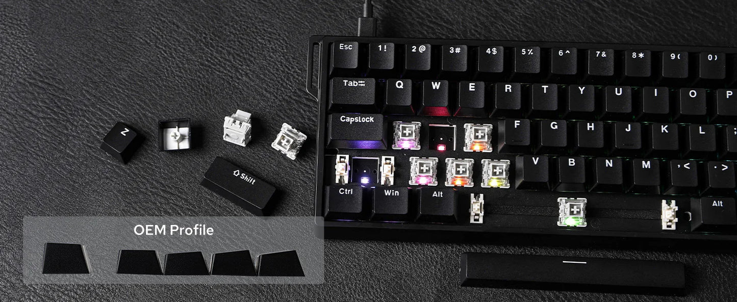Teclado mecânico com fios AULA WIN60 HE/WIN60 HE MAX 60%, estrutura Tray-Mount, Hot-Swap e interruptores magnéticos de efeito Hall