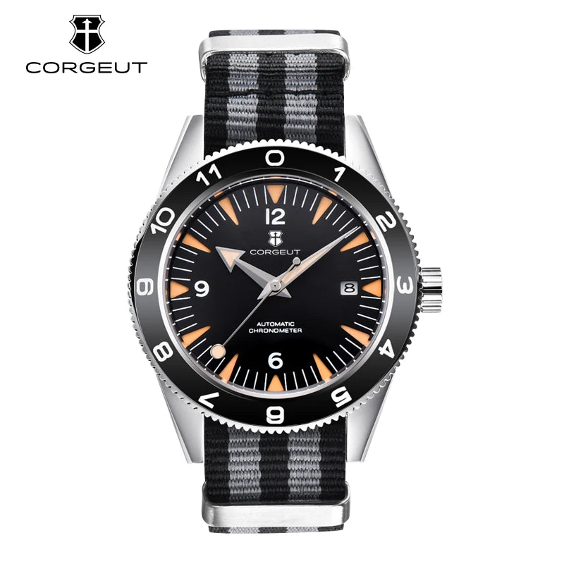 41MM Sapphire Glass 100m Waterproof Japan Automatic Luminous Men's Watch Nylon Strap
