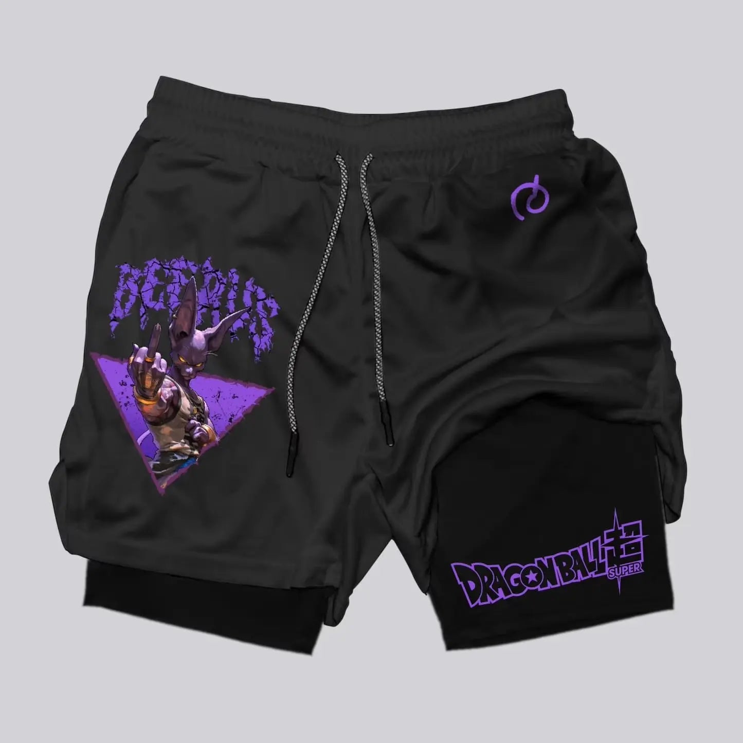 2026 Men's Shorts Double Layer 2-in-1 Dragon Ball Z Anime Graphic Print Streetwear Casual Summer Elastic Fitness Sports Pants