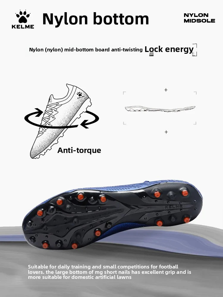 Kelme Adult Professional Soccer Shoes TF Nail Breaking Youth Training Football Boots MG Anti-Slip Match Football Shoes