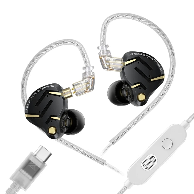 Auricolari IEM ibridi KZ ZS12 PRO 2 – Auricolari gaming cablati HiFi con bassi e driver super-lineari