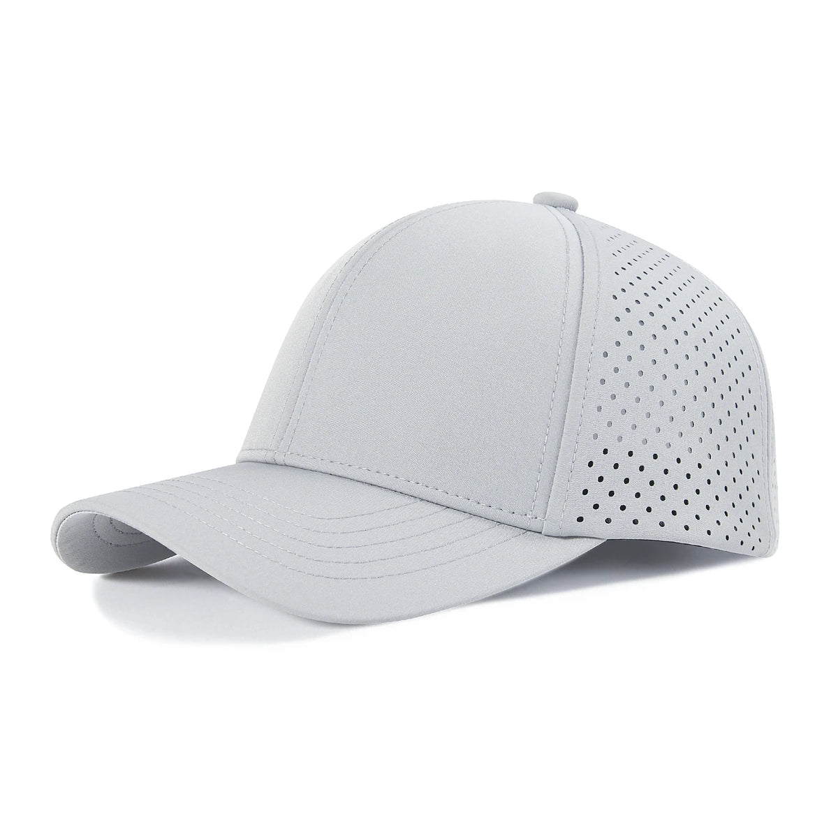 VOBOOM Herren-Baseballkappe mit Schnell-Trocknungsfunktion, lasergeschnittenem Netzstoff, gewölbter Krempe und Snapback-Verschluss – für Outdoor, Laufen und Reisen – schwarze Kappe