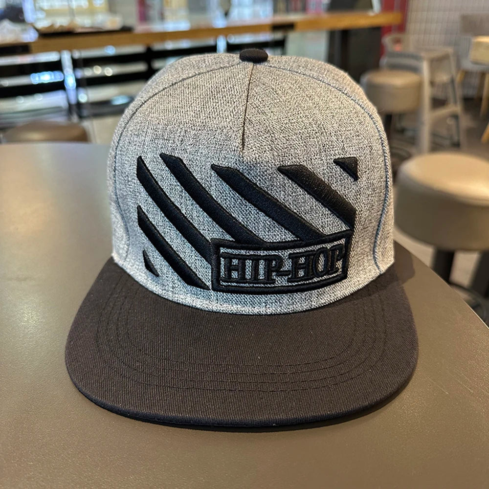Baseballcap mit flachem Schirm, Buchstabenstickerei für Herren, vielseitig kombinierbar, Damen-Sommer-Hip-Hop-Hut, Outdoor-Sonnenschutz, verstellbare Schirmmütze