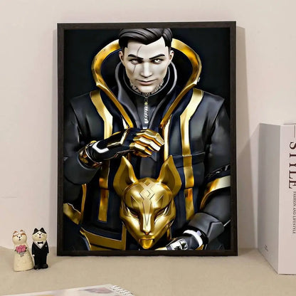 Poster de Jogo F-Fortnite Surpresa — Decoração de Casa, Quadro de Parede para Escritório e Sala de Estar