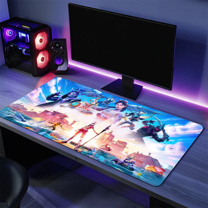 Tapete de Rato Gaming F-Fortnite Survival Battle, Grande, para Secretária e Teclado, Ergonómico, em Borracha, para PC e Escritório, Antiderrapante, Anti-Desfiamento, Personalizado para Casa