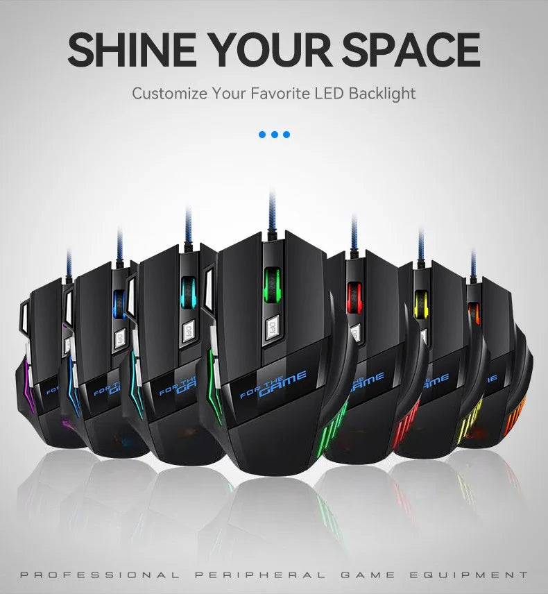 G6 USB žični gaming miš sa 7 tipki, kotačićem za pomicanje, podesivim optičkim senzorom 5500DPI i ergonomskim e-sports dizajnom za laptop, PC i Xiaomi