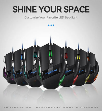 G6 USB žični gaming miš sa 7 tipki, kotačićem za pomicanje, podesivim optičkim senzorom 5500DPI i ergonomskim e-sports dizajnom za laptop, PC i Xiaomi