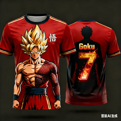 T-shirt casual Dragon Ball de verão 2026 para homem, com estampado 3D, manga curta, corte largo, respirável, para mulher e criança, estilo desportivo