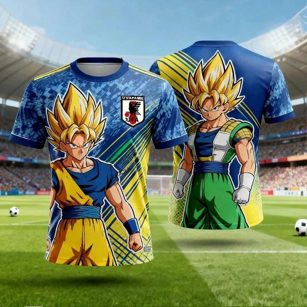 Summer 2026 Dragon Ball 3D T-shirt Oversized Majin Vegeta Blue Lightning Print Breathable Gym Streetwear Unisex Men Women Kids