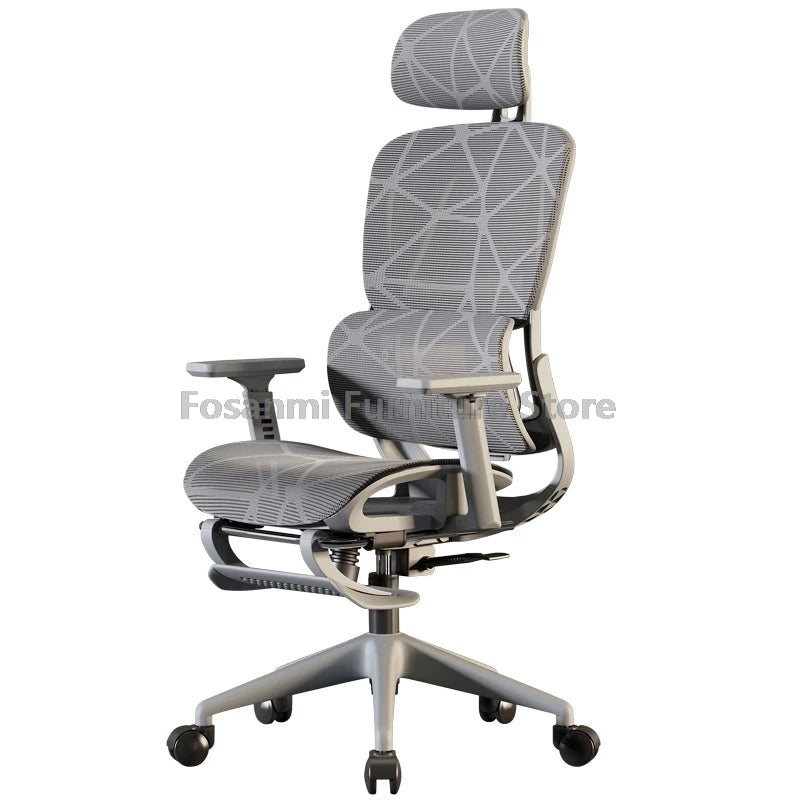 Breathable Mesh Computer Office Chair with Armrest and Lumbar Support Adjustable Ergonomic Desk Chair Home Gaming Headrest Chair