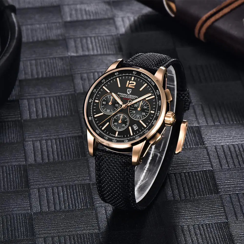 Pagani Design For Mens Watch Chronograph Japan Vk63 Sport Quartz Wristwatch Sapphire Date 100m Waterproof Reloj Hombr Masculino