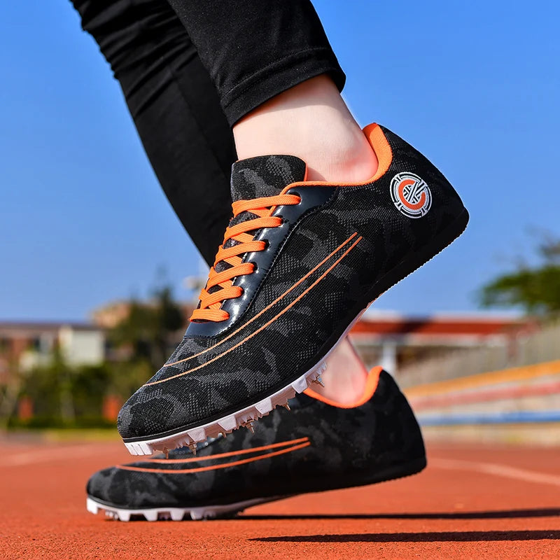 Outdoor Men Woman Track & Field Running Shoes Professional Competition Nail Sneakers Anti-Slip Student Training Shoes