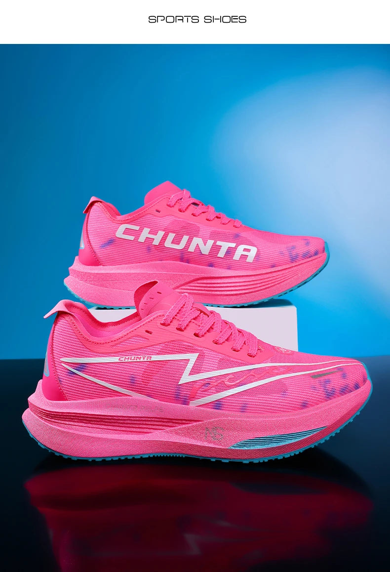 Laufschuhe für Herren, Carbonplatte, spezialisiert für Marathon und Sport, atmungsaktiv, leicht, komfortable rutschfeste Chunta-Sneaker für Damen