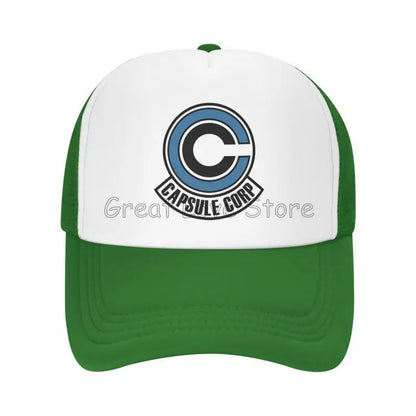 Capsule Corp – czapki baseballowe z siateczką, unisex, czapki typu „trucker” w stylu hip-hopowym, czapki „dad hat” z motywami anime DBZ, czapki wyścigowe z regulacją, letnie czapki typu „trucker” i czapki typu „snapback”