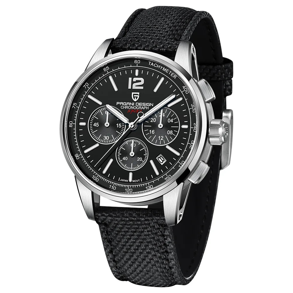 Pagani Design For Mens Watch Chronograph Japan Vk63 Sport Quartz Wristwatch Sapphire Date 100m Waterproof Reloj Hombr Masculino