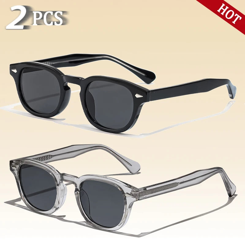 CATERSIDE Retro Small Circular Sunglasses Men Punk Propionic Luxury Brand Design Sun Glasses Women Business Party Eyewear UV400