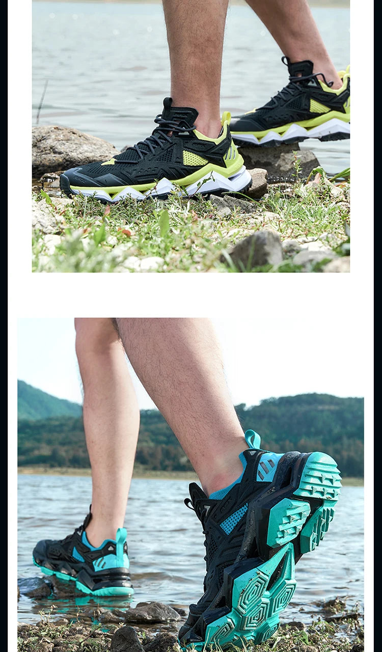 RAX Running Shoes Men&Women Outdoor Sport Shoes Breathable Lightweight Sneakers Air Mesh Upper Anti-slip Natural Rubber Outsole
