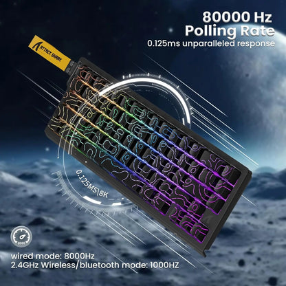ATTACK SHARK X68PRO HE 60% Wireless Rapid Trigger Gaming Keyboard, Adjustable Actuation, 8K, Hall Effect Magnetic Switch, Tri-mode