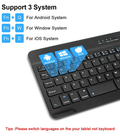 Mini teclado Bluetooth RGB sem fios de 10 polegadas com retroiluminação, touchpad e compatibilidade com iOS, Android, Windows e iPad