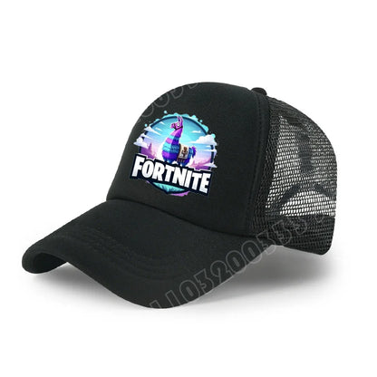 Dětská letní kšiltovka Fortnite s potiskem ve stylu kreslené hry, prodyšná síťovina, nastavitelná čepice s kšiltem, dárek k narozeninám pro děti