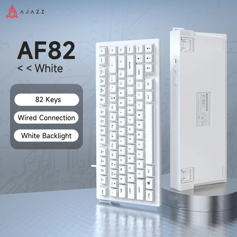 Teclado AJAZZ AF82 Office Low Profile RGB com fios/sem fios para gaming, layout 75%, 82 teclas, bateria de 4000mAh para Win/Mac