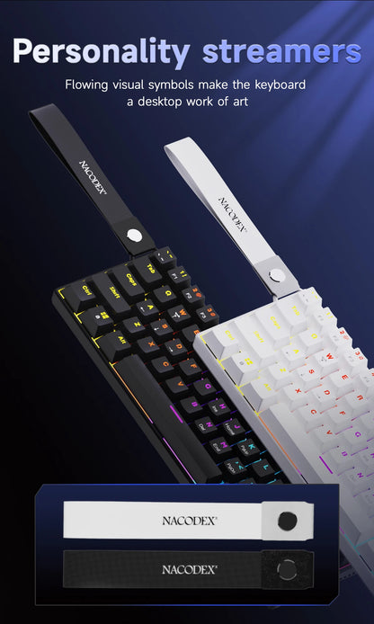 AJAZZ NK61 61-Key Wired Mechanical Keyboard with Hot-Swappable Red Switches, RGB Backlit Compact Gaming Keyboard for PC & Mac