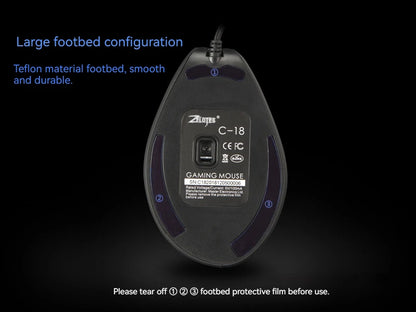 ZELOTES C-18 Vertical Mouse 11 Key Optical Mouse RGB Joysticks Programmable Laser Gaming Mice For PC Computer Gamer