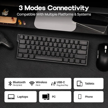 AULA Mini60 HE/Pro/Max Teclado Mecânico 60% com Switches Magnéticos RGB Tri Mode Sem Fios 8000Hz 0.01mmRT para PC Gamer Presentes