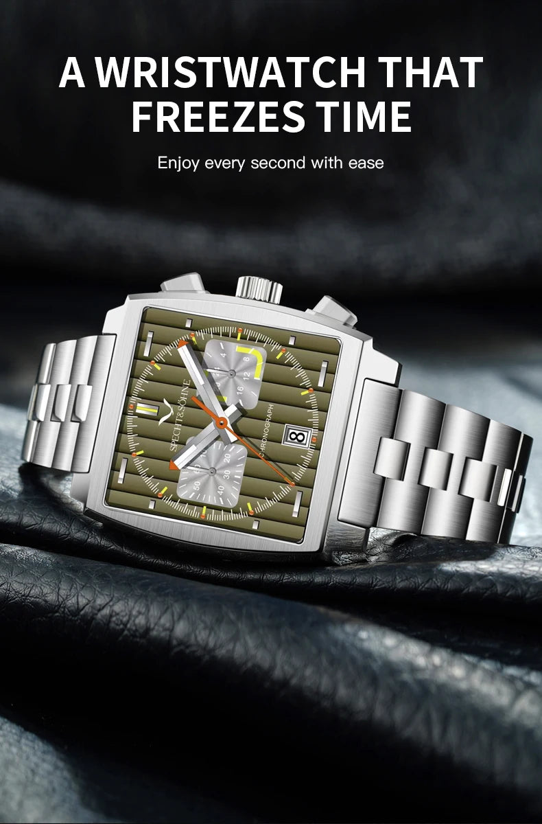 Specht & Söhne New Hot Watches Men Luxury Brand Male Japan VK64 Chronograph Trendy Sport Wristwatch Waterproof