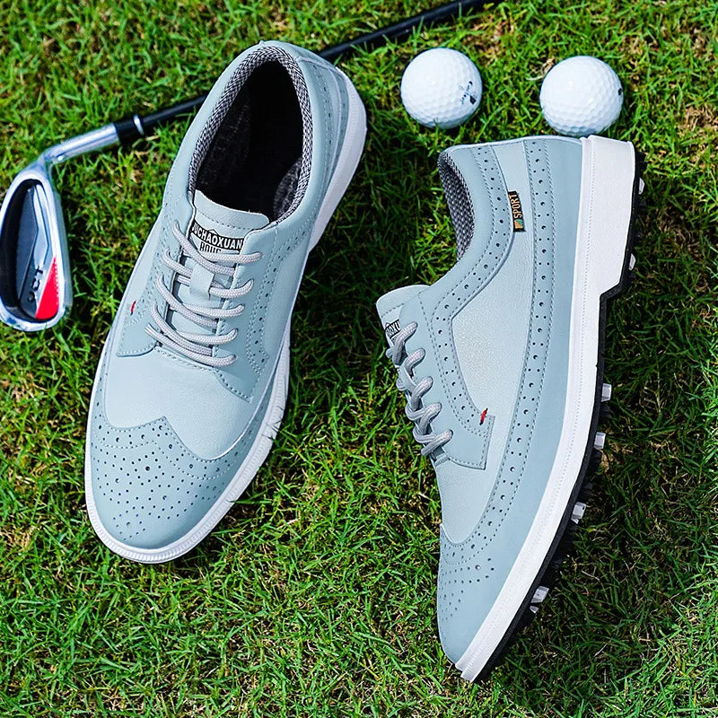 Professionelle golfsko til mænd i læder af høj kvalitet, åndbare sportssko til golfkonkurrence og træning, plus size-sko 39-47#