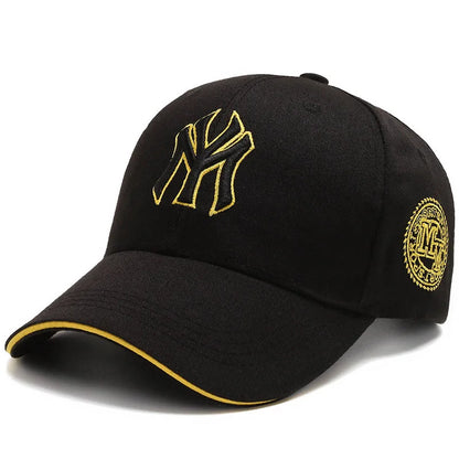 Four Seasons HatsMen Trendy Black Retro brooklyn Letter Embroidery Baseball Cotton Adjustable Casual Hat Hip Hop Sun Hats