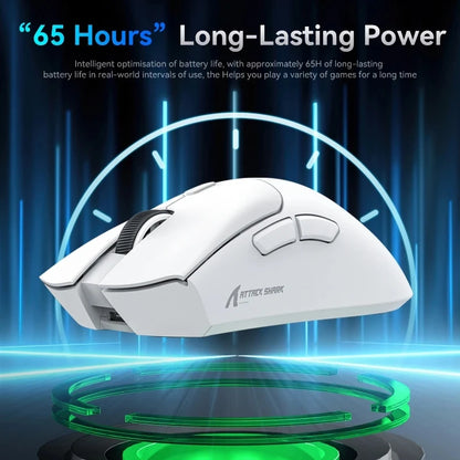 Attack Shark R1 Lekka bezprzewodowa mysz gamingowa Bluetooth 2.4G PAW3311 18000DPI ergonomiczna mysz z makrami